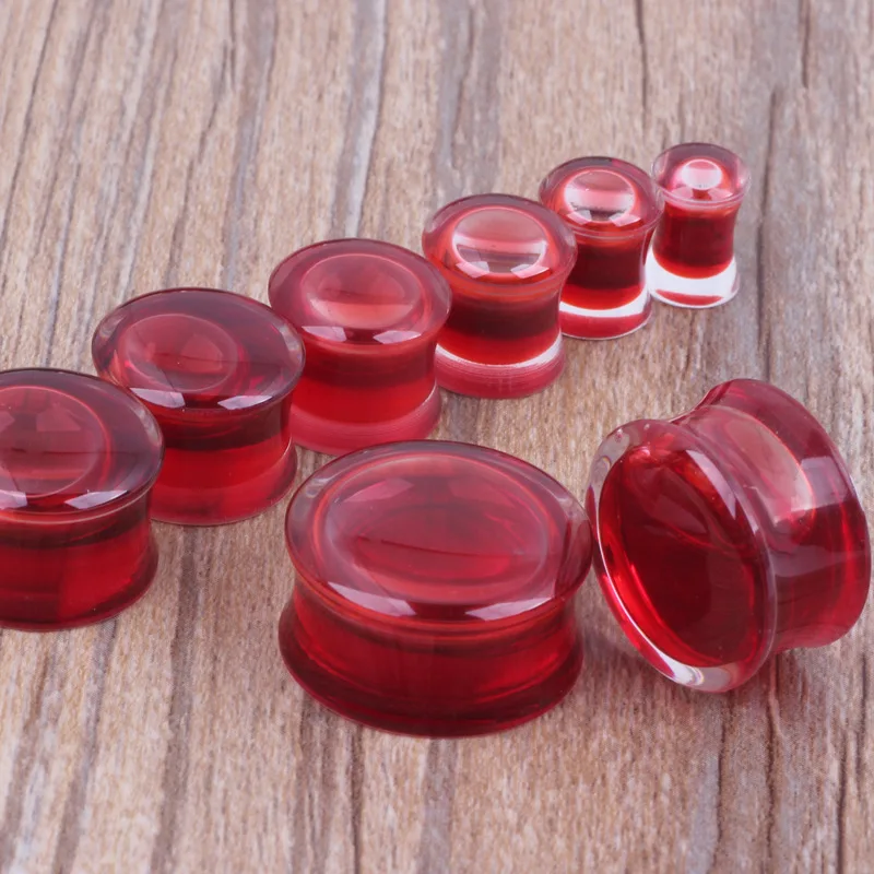 1Pcs Red Liquid Blood Ear Gauges Acrylic Plugs Tunnels Lobe Earrings Piercing Oreja Expander Body Jewelry | Украшения и