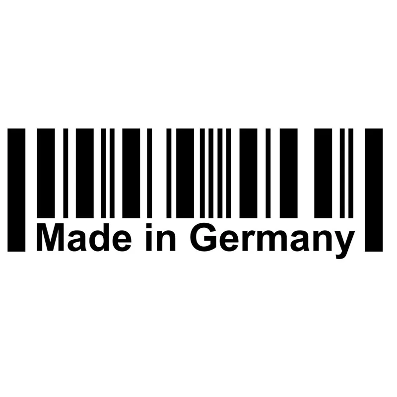 

15,5 см * 5,4 см, сделано в Германии, оригинальный штрих-код, Виниловая наклейка для стайлинга автомобиля, автомобильная наклейка