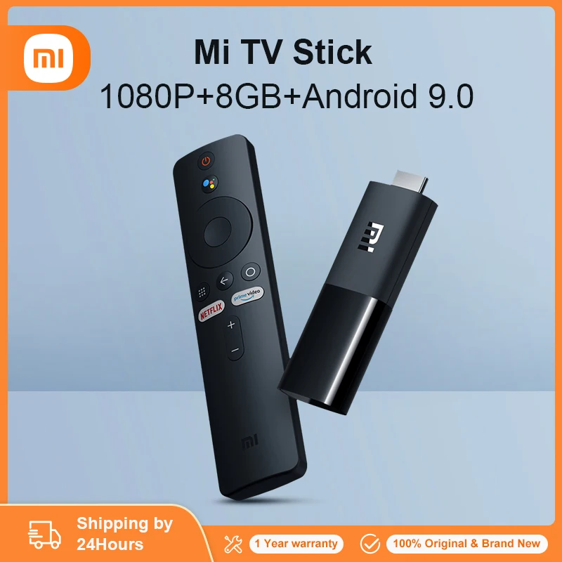 Новый Xiaomi Mi TV Stick глобальная версия Android TV 9,0 4-х ядерный 1080P HD двойной декодирования 1 ГБ ОЗУ 8 Гб Google Assistant Netflix Wi-Fi 5 - изображение