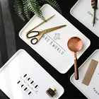 Творческий Геометрическая лоток для хранения белое фиксированное колесико из полипропилена диаметром снэк-сервировка десерта лотки завтрак хлеб блюдо ювелирные изделия Дисплей тарелка домашнего декора