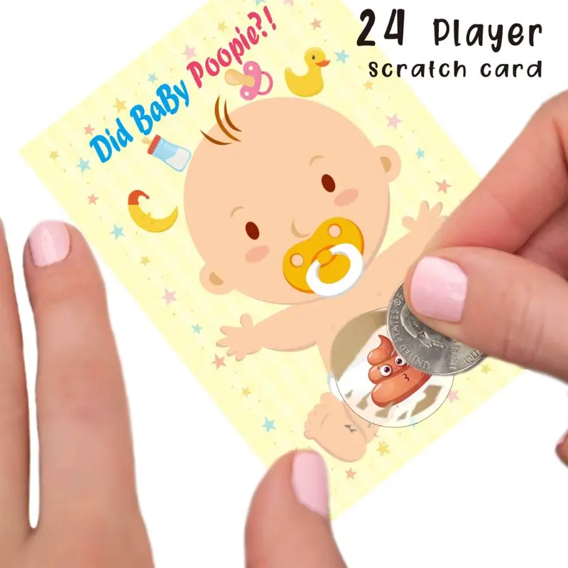 

Baby Shower Scratch Off Game Raffle Card Gender Neutral Boy Girl Funny Activity F3ME