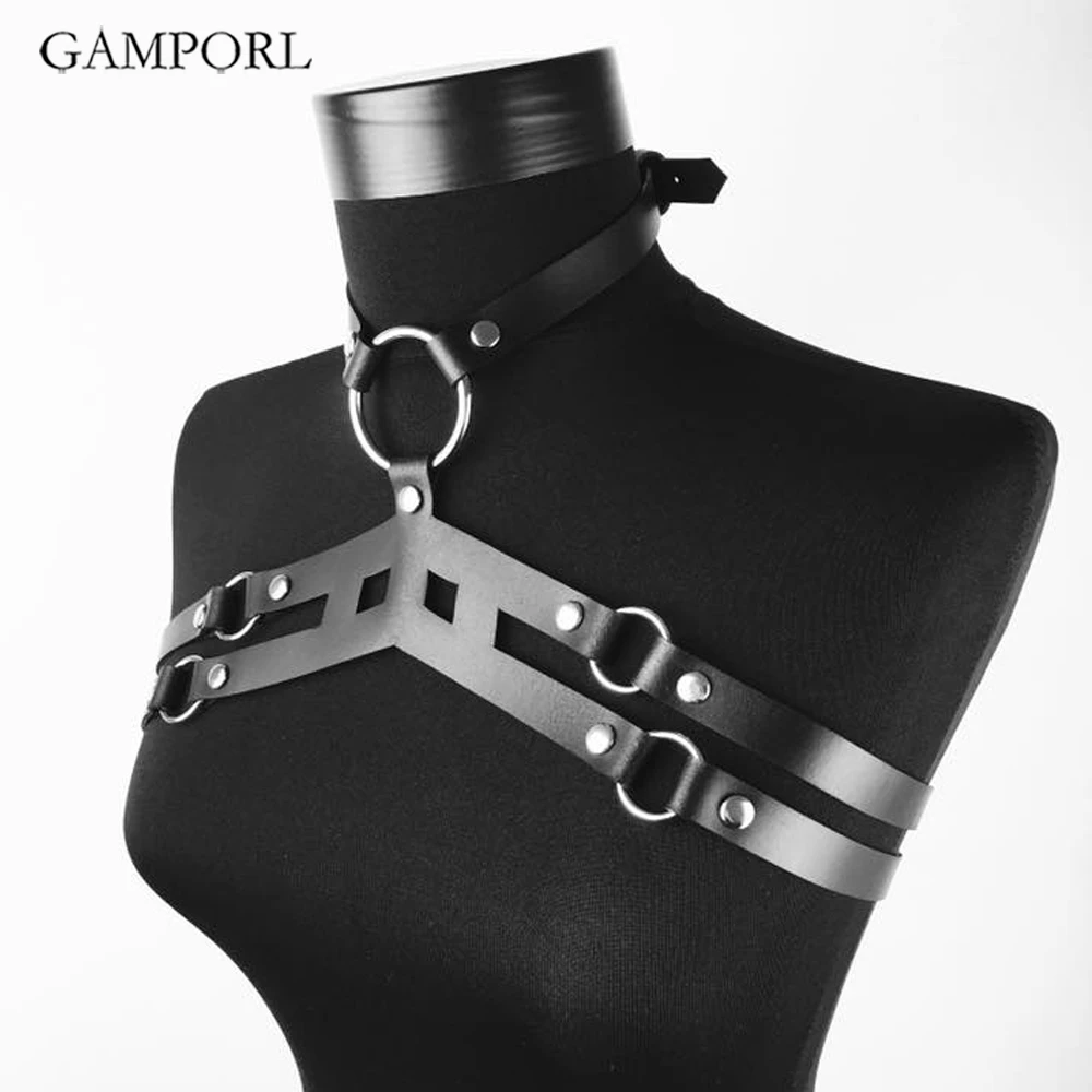 GAMPORL кожаный ремень грудь Связывание эротическое сексуальное женское БДСМ белье