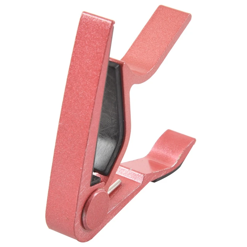 

2 Pcs Guitar Accessories: 1 Pcs Clamp Key Trigger Capo Pink & 1 Pcs End Pin Endpin Jack Socket Plug Black