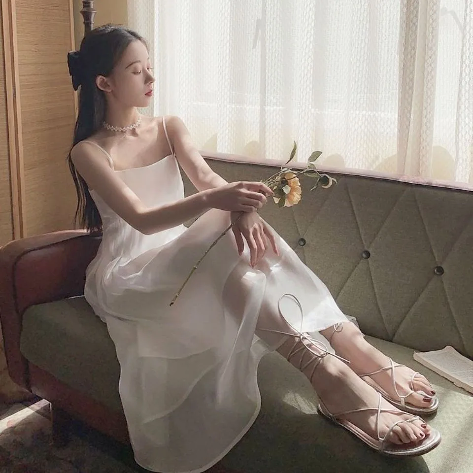 Женское Тонкое Платье Bella элегантное платье на бретелях без рукавов во