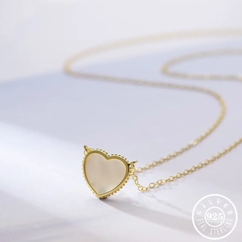 Подвеска в виде сердца из стерлингового серебра 925 пробы позолоченная цепочка