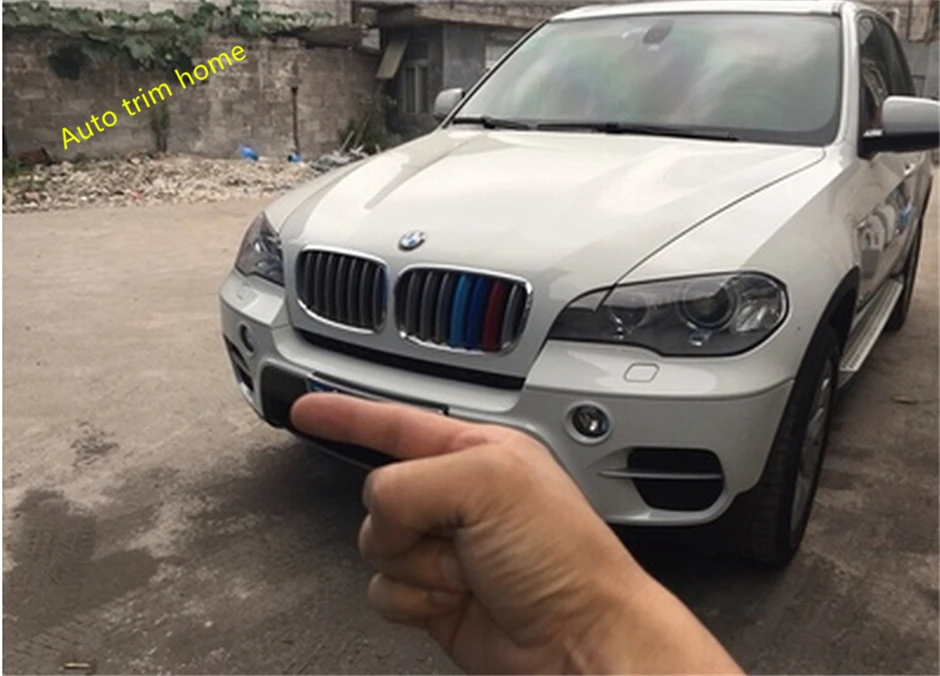 

LAPETUS Exterior Refit Kit Tricolor Front Grille Racing Grill Strip Cover Trim Fit For BMW X5 E70 X6 E71 2009 - 2013 Plastic