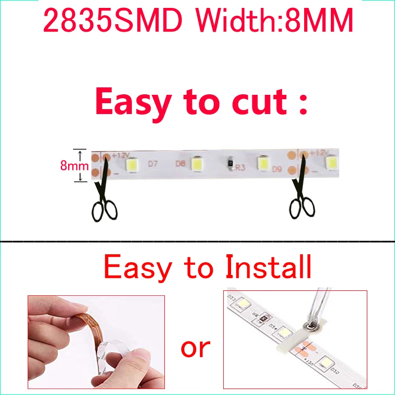 Водонепроницаемая S 2835 smd rgb Светодиодная лента 12 в 10 м 5 м 3 м 2 м теплая белая лента adpter Адресуемая Светодиодная лента световой замены 5050 5630 120