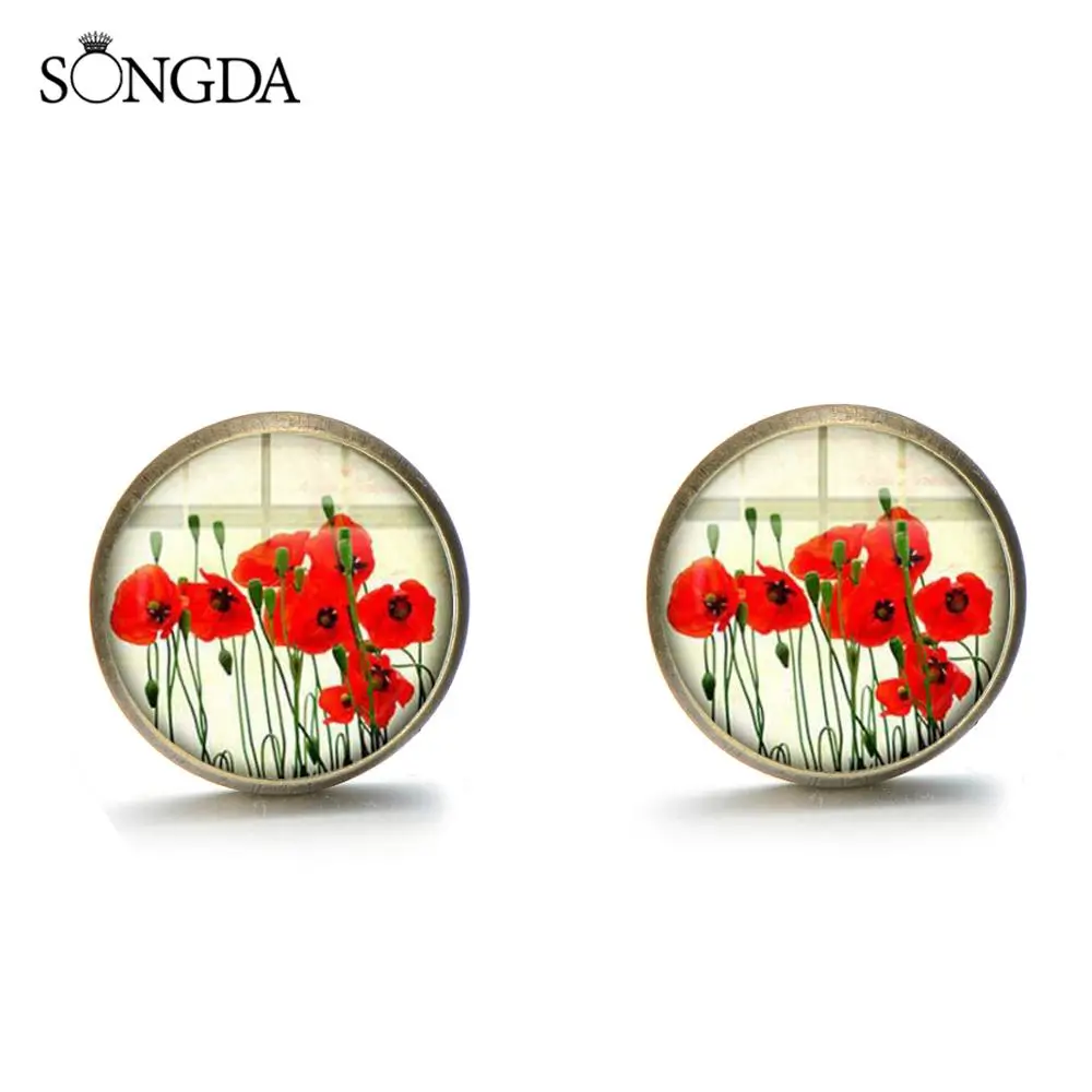 2019 Новое поступление красный цветок художественная сережки гвоздики ручной