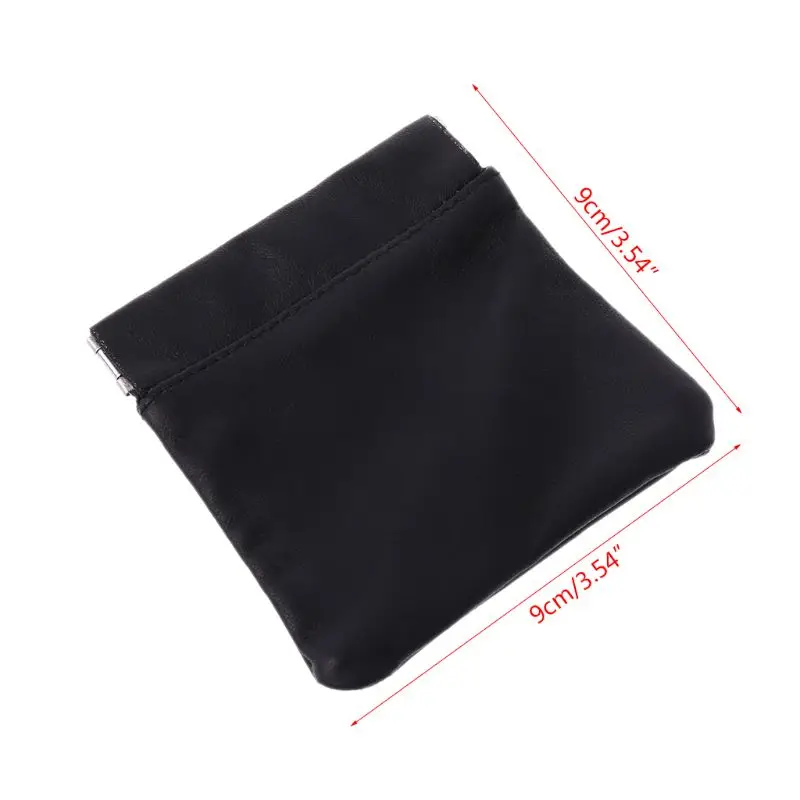 

Men Ladies Genuine Leather Coin Pouch Snap Top Purse Strong Metal Spring Closure Small Change Bag