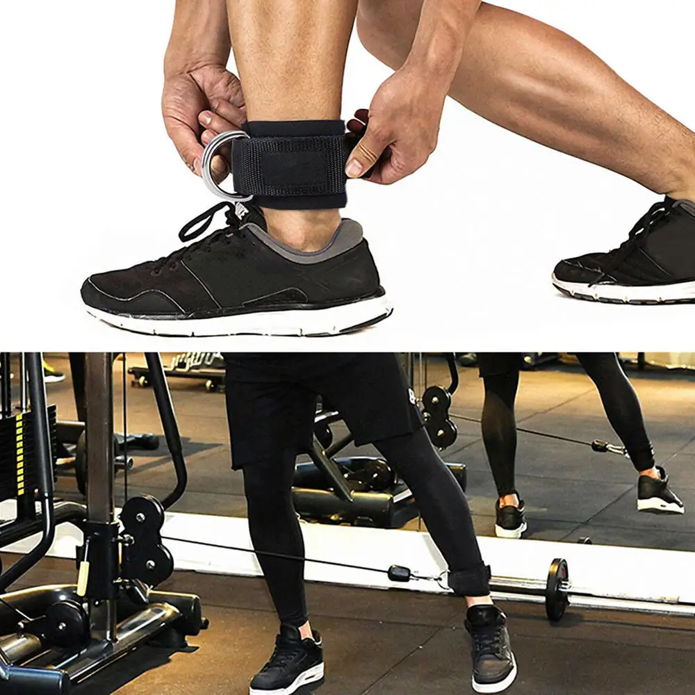 

Padded Ankle Strap for Cable Machine D-Ring Adjustable Gym Exercises Belt 1 Pair