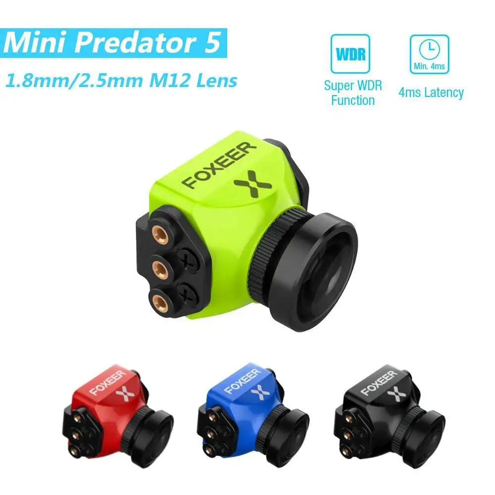 

Foxeer Predator V5 FPV камера гоночный Дрон мини камера 16:9/4:3 PAL/NTSC переключаемый Супер WDR, OSD 4ms латентный Upgarded pretenorv4