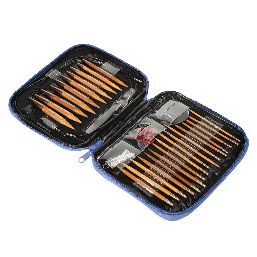 

13 Pairs Circular Aluminium Knit Needle Ring Set Changeable DIY Change Head Knitting Tools Crochet Yarn Sewing Accessories