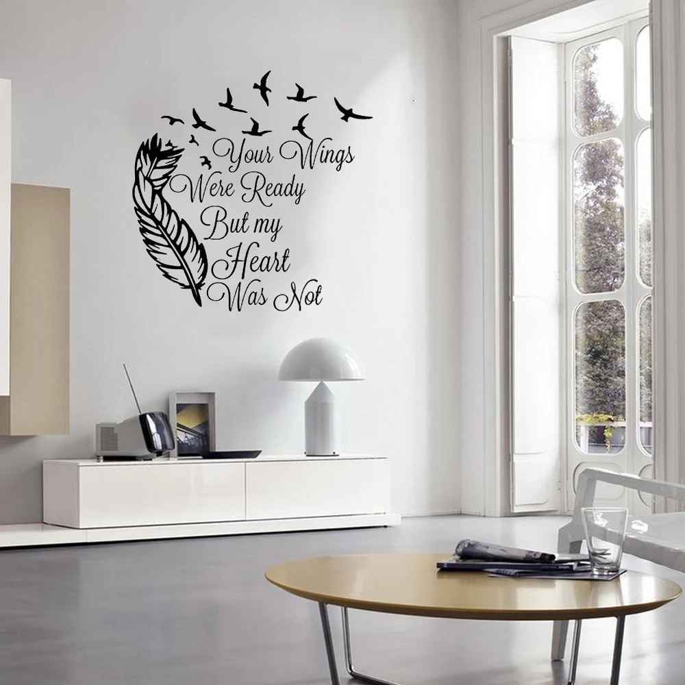 

Your Wings were Ready But My Heart was Not Decal for Glass Block Art Mural Decoration Vinyl ov333