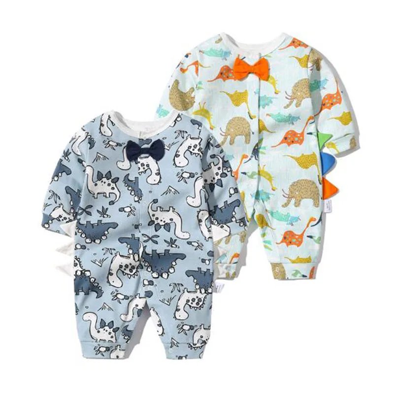 

Spring Autumn Infant Baby Boys Girls Dinosaurs Printing Rompers Long Sleeve Rompers Newborn Baby Boys Girls Rompers Clothes