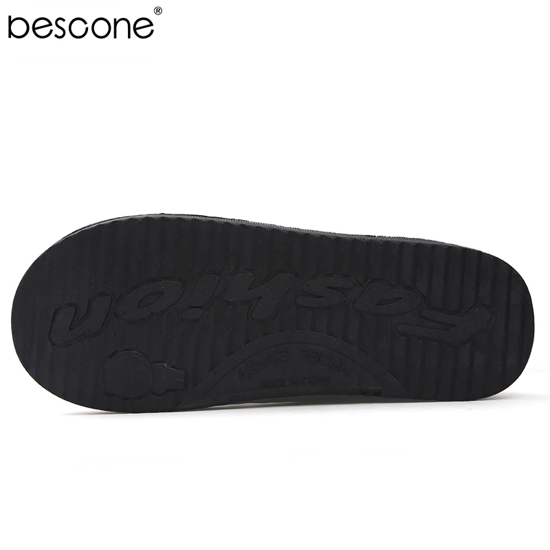 BESCONE/зимние мужские тапочки теплая хлопковая домашняя Нескользящая простая