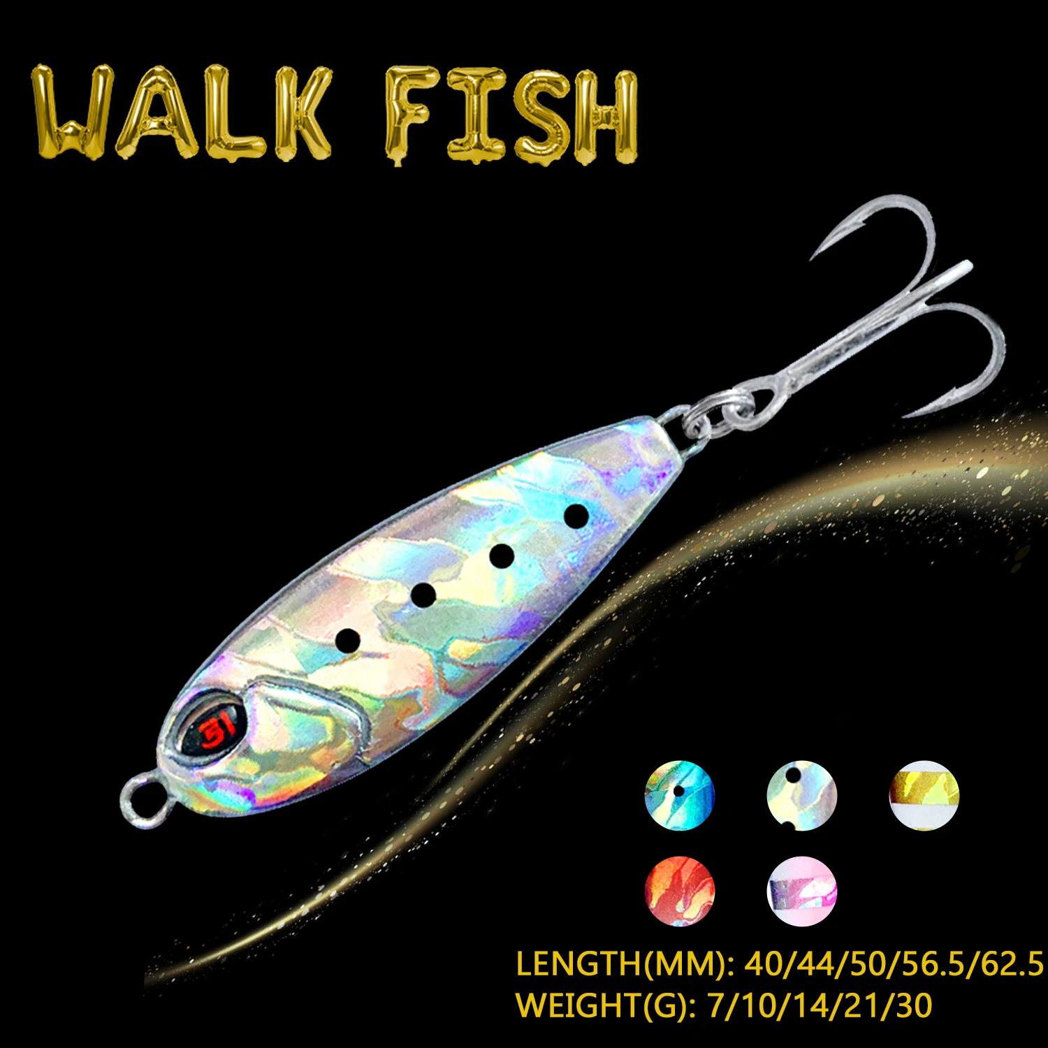 Джиг WALK FISH приманка для рыбалки 7 г/10 г/14 г/21 г/30 г металлическая литая блесна