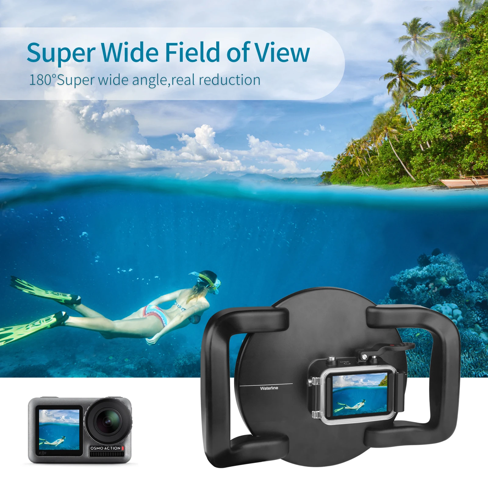 Двойной ручной купольный порт водонепроницаемый чехол для дайвинга с триггером