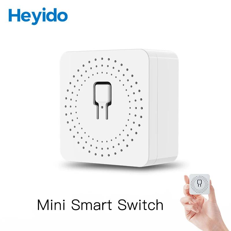

Mini WiFi Light Switch Module, Smart Home Automation DIY Breaker Supports 2 Way Control,10A 16A Work with Alexa Google