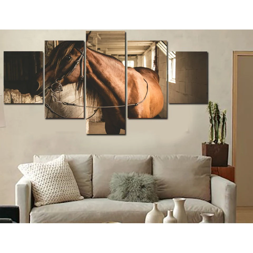 Произведения искусства Декор современного дома Гостиная 5 шт. животное лошадь