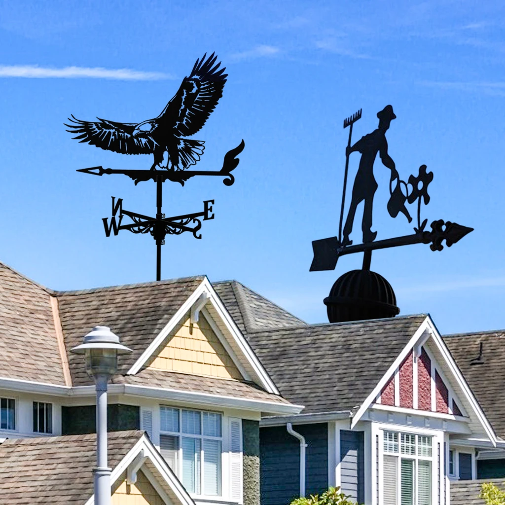 

Farmhouse Weather Vane Roof Mount, Wind Direction Indicator Outdoor Metal