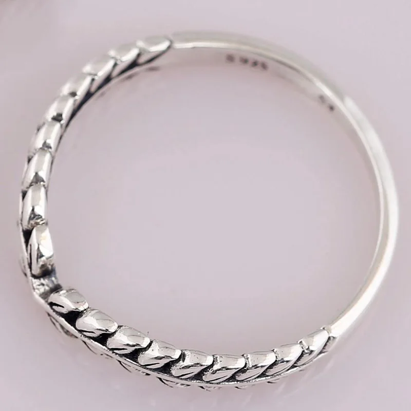 

100% 925 Sterling Silver Pan Simple and personalized ear of wheat and rice ring For Women Wedding Party Gift Fashion Jewelry