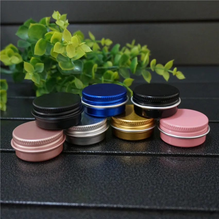 

10g Blue Portable Round Aluminum Box Metal Tin Cans 10ml Pink/Gold/Black Cosmetic Cream Containers Empty Jar Tea Aluminum Pot