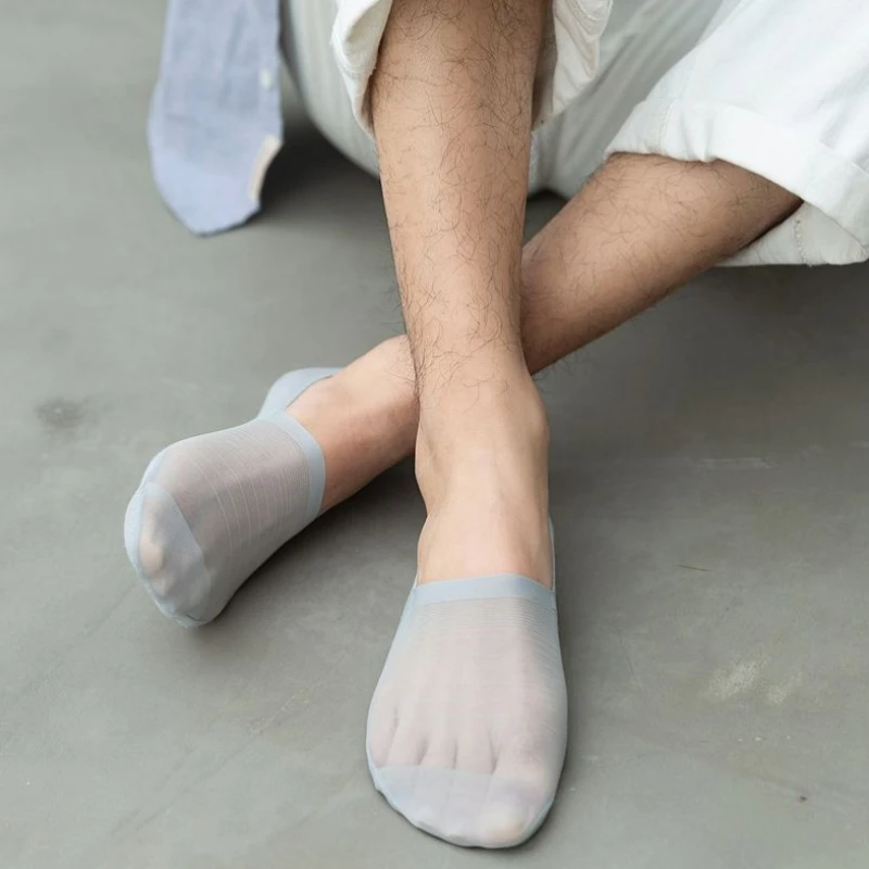 10 Pair Summer Mesh Breathable No Show Socks Ice Silk Business Invisible Silicone Non-slip Socks Slippers Seamless Boat Sock Sox