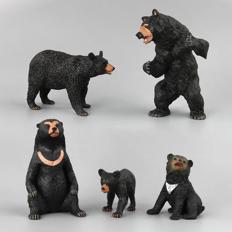 

Simulation Wild Jungle Animal Figure black Bear Model Collectible Figurine Toys Children Action Figures Kids Fun Toy Home Decor
