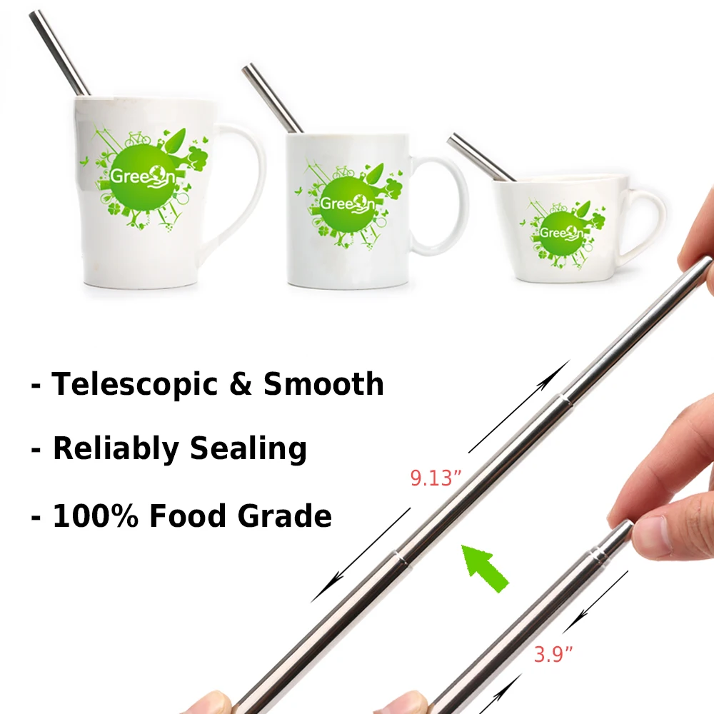 Металлическая Портативная Складная Солома для путешествий Экологически чистая