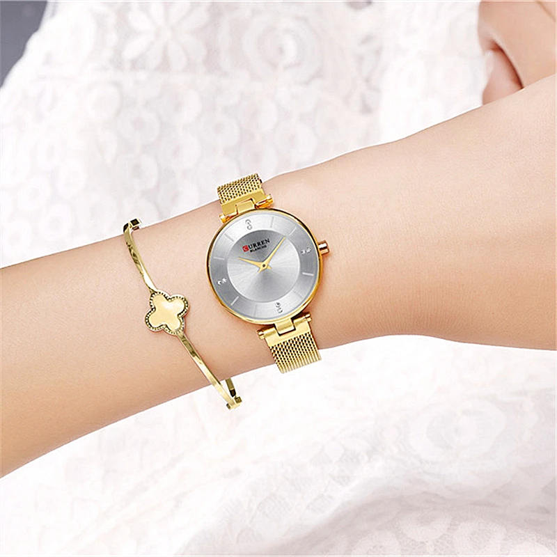 

Diamond Clock Female Thin Quartz Womens Watches With Steel Mesh Strap Fashion Dress Ladies Wrist Watch bayan kol saati