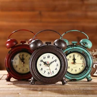 vintage alarm clock analog table desk clock with quartz movement battery operated for bedroom living room bar decoration