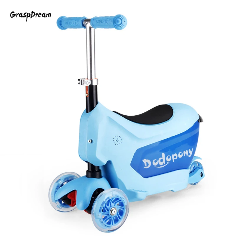 Детский трехколесный чемодан троянского самоката самокат для малышей сумка