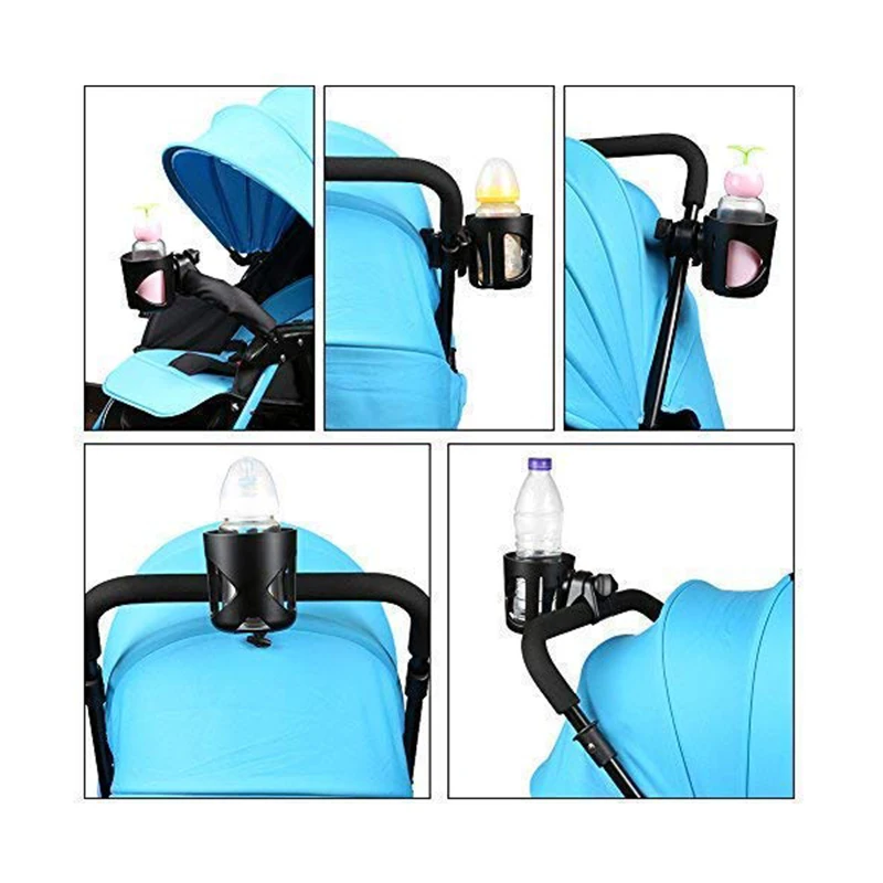 

2 Cup Holders, Stroller Cup Holders, Large-Diameter Design Cup Holders, 360-Degree Universal Rotating Cup Drink Holders