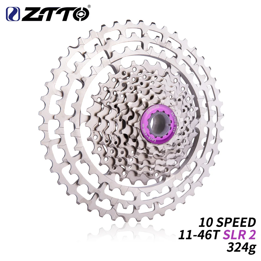

Велосипедная кассета ZTTO 10 скоростей 11-46T SLR 2, совместимая с 10 s, сверхлегкая 46T CNC 10v K7 для горного велосипеда XX X0 X9 X7 M610 M781 M786