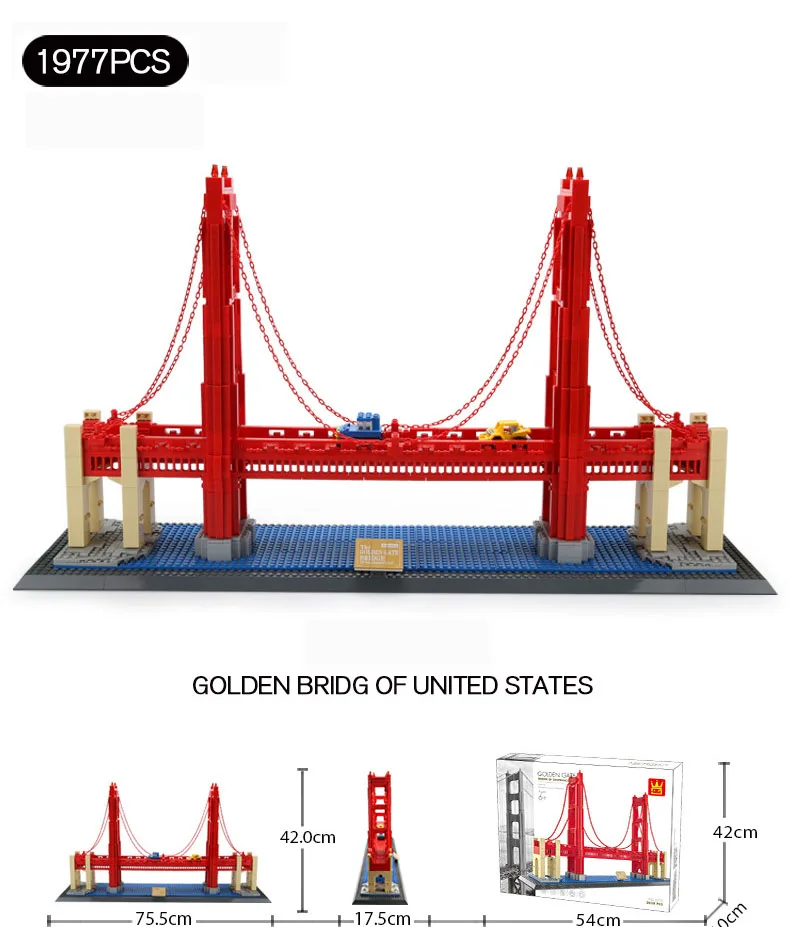 Известный архитектурный строительный игрушечный монтажный блок кирпич