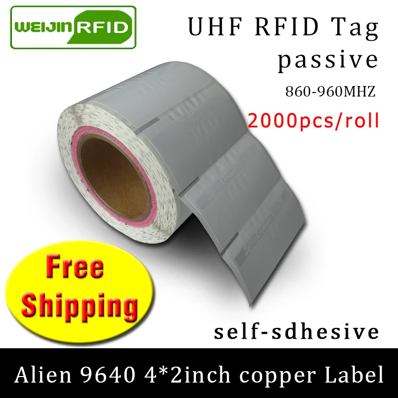 Rfid-метка UHF наклейка Alien 9640 бумага с покрытием EPC6C 915mhz868mhz860-960MHZ H3 2000 шт Бесплатная