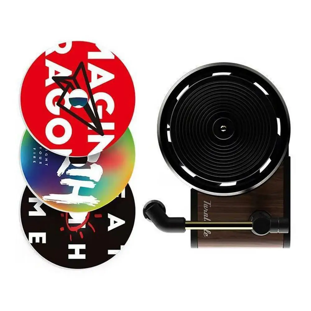

GISAEV Turntable Phonograph Car Fragrance Diffuser Car Air Freshener With Replace Aromatherapy Sheet Record Player Perfume