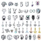 Бусины-подвески женские из серебра 925 пробы в виде пчелы, кошки, медведя