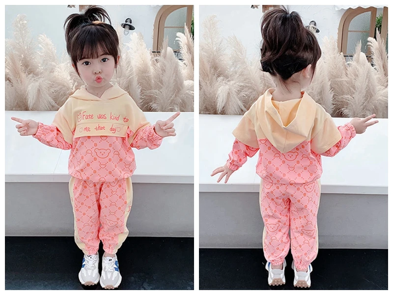 

Baby Girl Clothes Set Sport Suit For Kids Children Zipper Sweatshirt Hoodie Kids Hooded Coat Pants 2PCS Toddler Clothing Sets