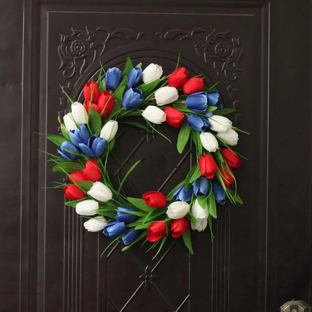 

40cm Multi-colored Flowers Front Door Wreath Artificial Floral Wreaths Party Holiday Decoration Home Pendant Thanksgiving