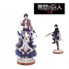 2021 аниме Атака Титанов Mikasa Eren Armin Levi Erwin Hange акриловые стоячие статуэтки украшение стола