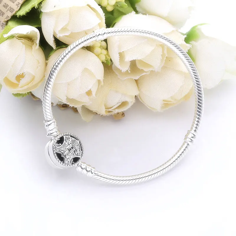 Женский браслет из серебра 100% пробы с бусинами|Гибкие и жесткие браслеты| |