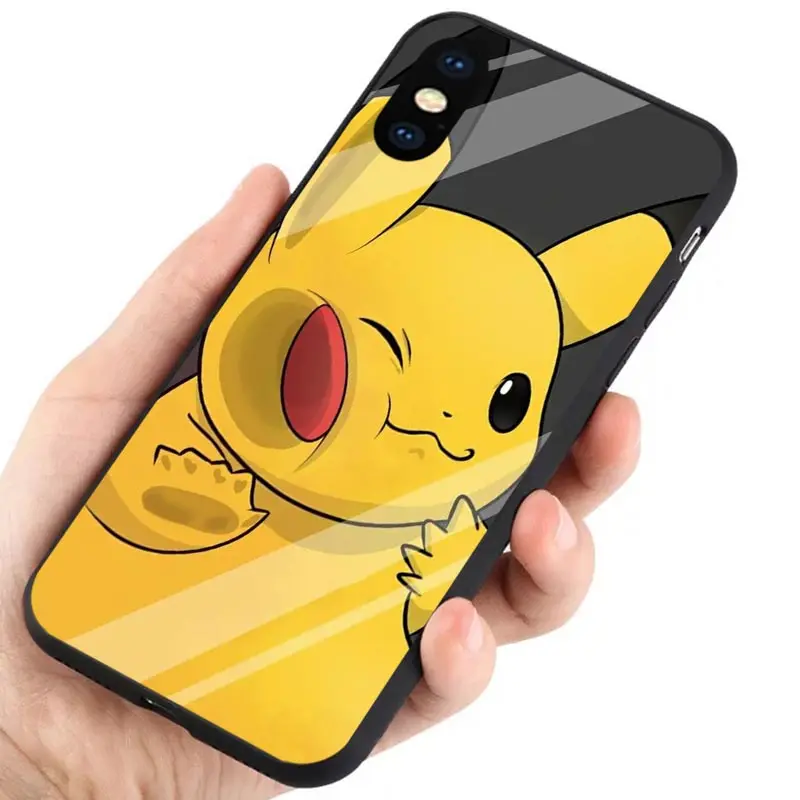Забавный Милый Карманный чехол с изображением эльфа Пикачу из закаленного