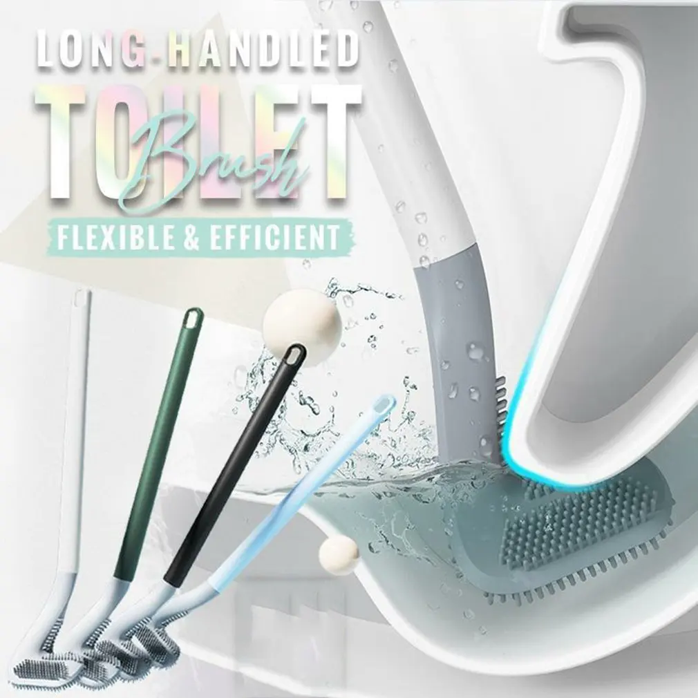 

Hot Golf Shape Toilet Cleaning Brush Long Handle Silicone Bath Brush Flexible Silicone Brush Head Cleaning Tool Fast Delivery