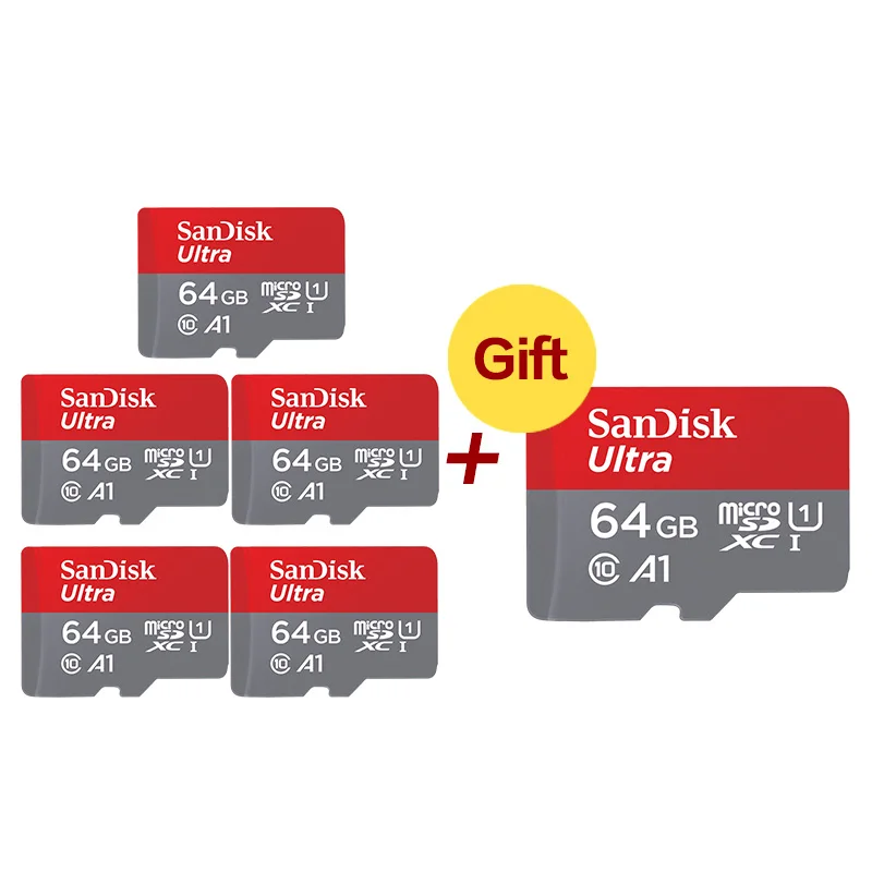Флеш-Карта SanDisk 200 ГБ карта памяти 128 ГБ C10 A1 U1 Micro SDXC SDHC карта 64 ГБ TF карта высокая 32 Гб 5+ 1 - Емкость: 64GB
