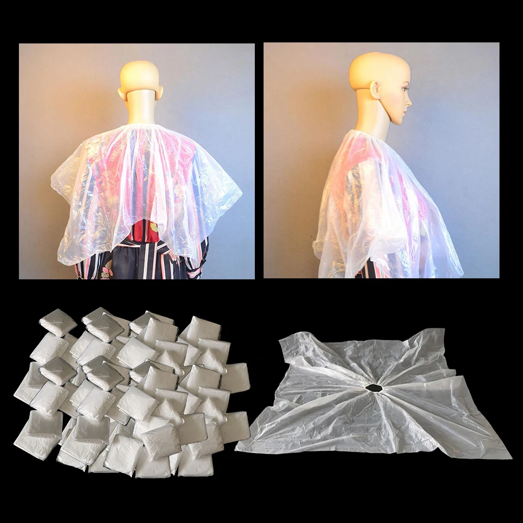 

PE Disposable Hair Cutting Cape Hairdressing Hairdresser Capes Protect Apron