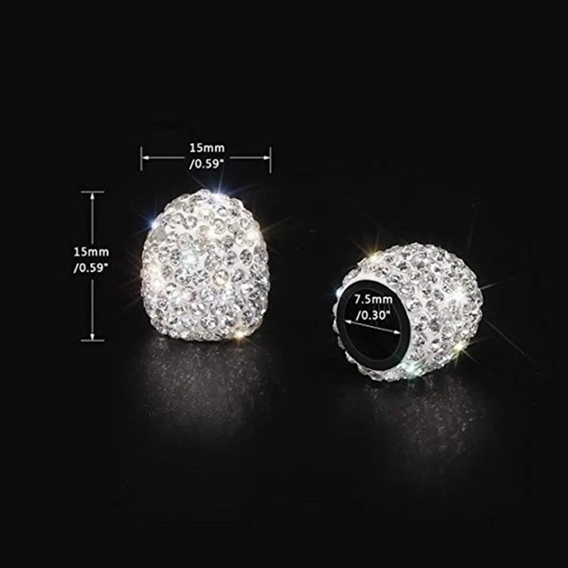 

4Pcs Crystal Rhinestone Car Tire Valve Stem Caps Wheel Tyre Diamond Shining Blink Air Valve Covers Airtight Cover Auto