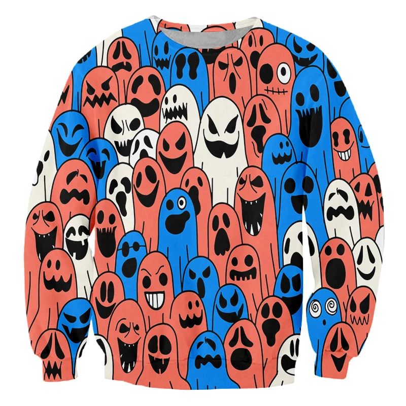 

Hot Sale Long Sleeve Loose Oversized Tops 3d Whole Body Terror Grimace Printed Sport Causal Sweatwear Plus Size 6XL Dropshipping