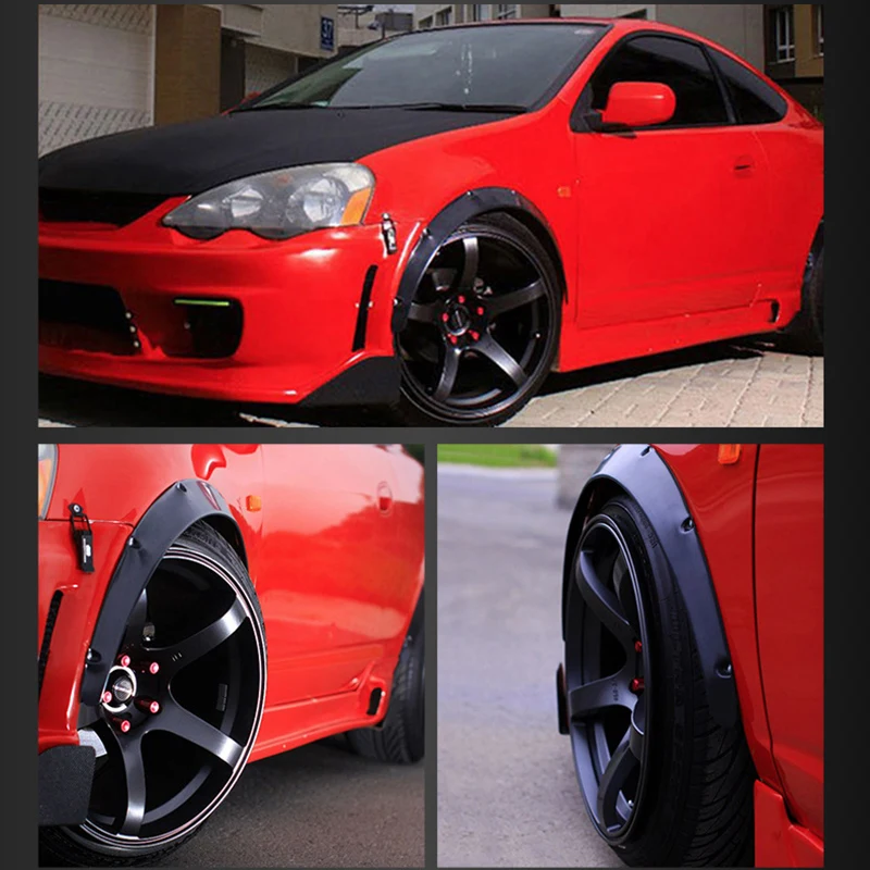 4 шт. черные универсальные крылья вспышки гибкие прочные ПУ автомобильный