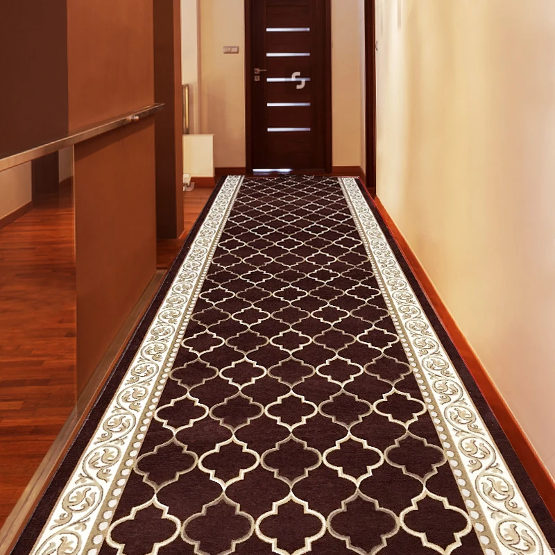 

Chinese Style Long Hallway Kitchen Rug Simple Corridor Carpet Stairs Aisle Mat Home Hotel Mall Entrance Doormat Wedding Rug